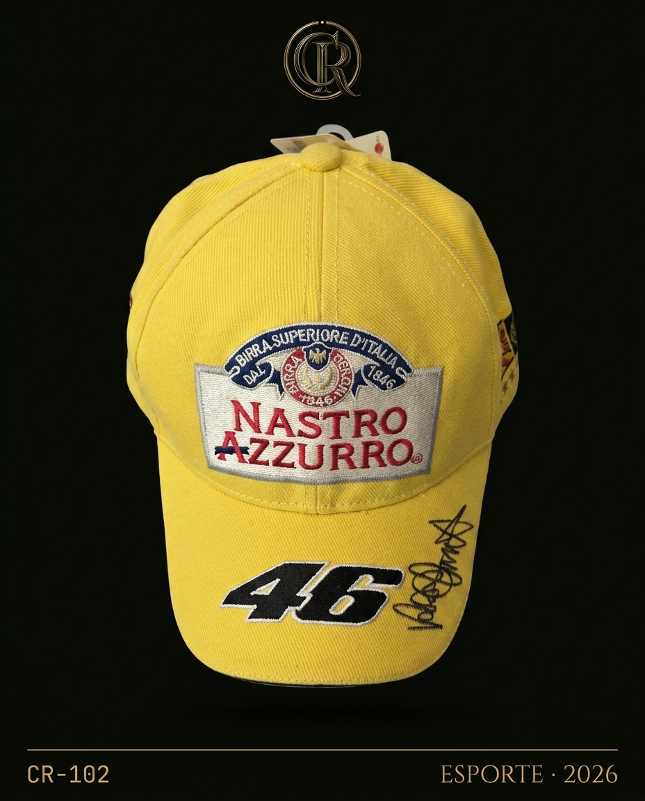 Boné Oficial VR46 Nastro Azzurro Autografado por Valentino Rossi